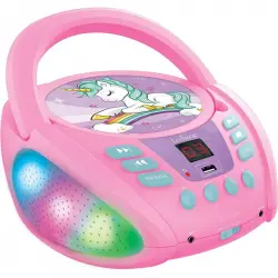 Lexibook Unicornio Reproductor CD Bluetooth/USB con Luces