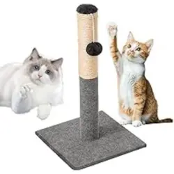 ZooVenture Rascador de sisal para gatos - Base estable, bola colgante - Gris