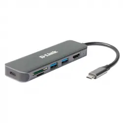 D-Link DUB-2327 HUB 6-in-1 USB-C a HDMI/CR/PD Negro