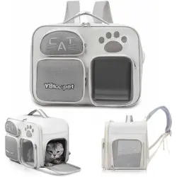 FurryFusion Mochila para perros y gatos - Gris
