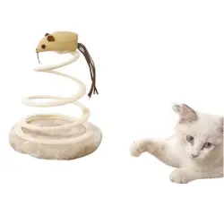 FurryFusion Ratón de peluche con resorte para gatos - Ratón