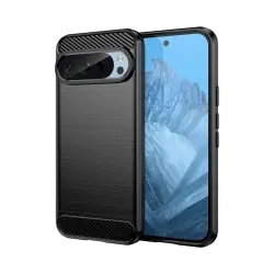 Maxpowerdigital Funda Fibra De Carbono Para Google Pixel 9 Carcasa Antigolpes Silicona Negra