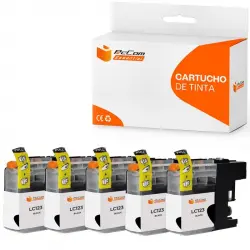 Pccom Essential Brother Lc123/lc121 Cartucho Tinta Compatible Negro Pack 5