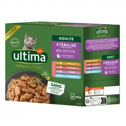 Ultima Cat Sterilised 8 x 85 g - Mix I (pollo, pavo, salmón, trucha)