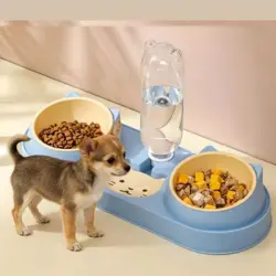ZooVenture Dispensador de agua para gatos 3 en 1 - Cuencos, 15° - Azul