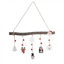 EfectoLED Guirnalda LED Colgante Tronco de Navidad Madera