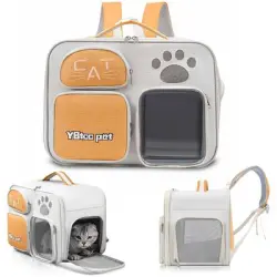 FurryFusion Mochila para perros y gatos - AMARILLO