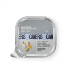 Givers Comida Húmeda Natural Para Gatos con Bacalao, Pollo y Vegetales, 1 x 85 gr