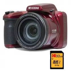 Kodak Pack Pixpro Astro Zoom AZ405 Cámara Bridge 20MP Roja + Tarjeta Ultra High Speed U1 32GB SDHC