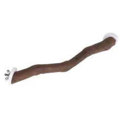 Percha esquinera TIAKI de madera natural para pájaros - S: 30 x 2 cm (L x An)