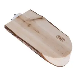 Tarima de madera TIAKI con corteza, ovalada - aprox. 8 x 4 x 17 cm (An x Al x L)