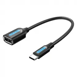 Vention CCSBB Cable OTG USB 2.0 Tipo C Macho a USB Tipo A Hembra 15cm Negro