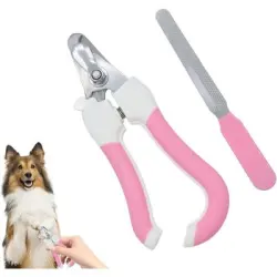 ZooVenture Cortaúñas de acero inoxidable para perros y gatos rosas - Color: Rosa