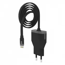 Muvit Cargador de Pared Apple Lightning MFI 2.4A 1m Negro