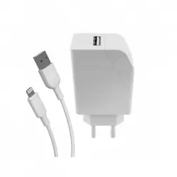 Muvit for Change Pack Cargador USB 2.4A 12W + Cable Lightning 2.4A 1.2m Blanco