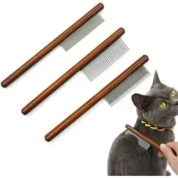 HausPets Cepillos Gato Madera Inox 3 Unidades - Juego de 3 piezas