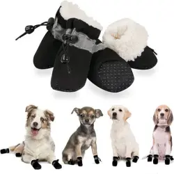 IntiMeg Zapatos protectores de felpa para perros - Largo: 7,5 Ancho: 6,5