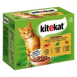 Kitekat en sobres 48 x 100 g - Pack Ahorro - Delicias del cazador en salsa