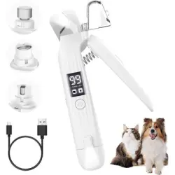 HausPets Lima de uñas eléctrica 2 en 1 para perros y gatos con pantalla LED - Artículo 1