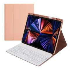 Royal Bailey Hk132b Funda Con Bluetooth Teclado Para Ipad Pro12.9(2021/2020/2018) Rosa