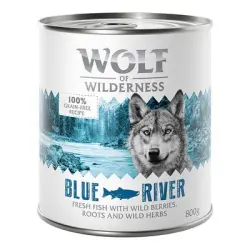 Wolf of Wilderness 6 x 800 g - Blue River, con pescado