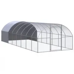 Gallinero De Exterior De Acero Galvanizado 3x8x2 M