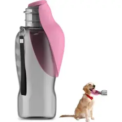 HausPets Botella agua perros 800 ml prueba fugas, portátil paseos viajes - 800 ml