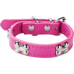 HausPets Collar acolchado de piel sintética para perro, rosa, pequeño - Artículo 1