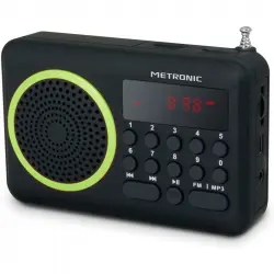 Metronic Radio FM MP3 Portátil USB/Micro SD Negro/Verde