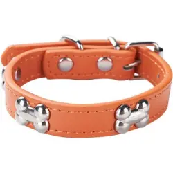 HausPets Collar acolchado de piel sintética para perro, naranja, pequeño - Artículo 1