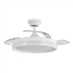 Iluminashop 350452 Ventilador de Techo LED con Mando a Distancia Palas Retractiles 72W Blanco