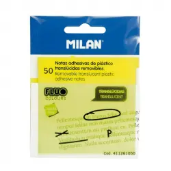 Milan Caja de 18 Blocs de Notas Adhesivas Translúcidas 7.6x7.6cm Amarillo