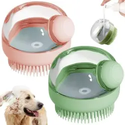 UAMLY Cepillo de baño para perros con dispensador de jabón - 2 piezas
