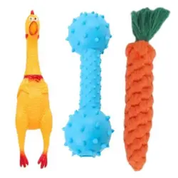UAMLY  para la dentición del perro (zanahoria, pollitos, mancuerna) - 3 piezas