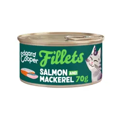 Edgard & Cooper Filetes de salmón y caballa en Caldo lata para gatos 70 g