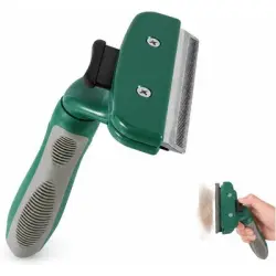 HausPets Cepillo autolimpiante de color verde oliva para la capa base - 1 artículo