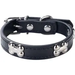 HausPets Collar acolchado de piel sintética para perro, negro, pequeño - Artículo 1