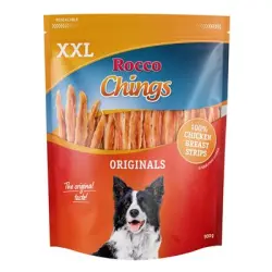 Rocco Chings Pack XXL láminas de carne para perros - Tiras de pechuga de pollo 900 g