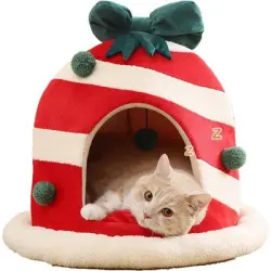 UAMLY Linda casa navideña para gatos - 1 pieza