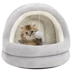 Vidaxl cama redonda gris para gatos