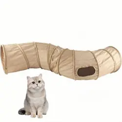 ZooVenture Túnel interactivo de juguete para gatos - Caqui