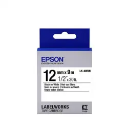 Epson LK-4WBN Rollo Cinta 12mm 9m Negra/Blanca