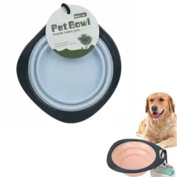 FurryFusion Comedero plegable para perros y gatos - Diamante azul