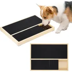 HausPets Rascador para perros de madera maciza con caja premios, 35x25x3 cm - Artículo 1