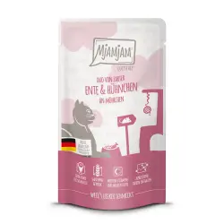 MjAMjAM Quetschie comida húmeda para gatos 12 x 125 g - Pato y pollo