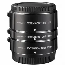 Walimex Pro Extension Tube Set de Anillos Extensores 10/16/21mm para Fuji X