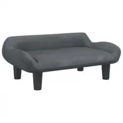 Cama Para Perros De Terciopelo Gris Oscuro 70x40x24 Cm Vidaxl