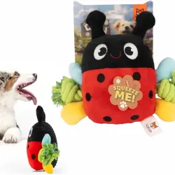 Fofos Peluche mariquita con sonido y cuerda para perros - 21 cm x 6 cm x 18 cm