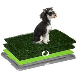 Inodoro Para Perros De Pp Pe 67x41x3,5 Cm-pawhut. Verde
