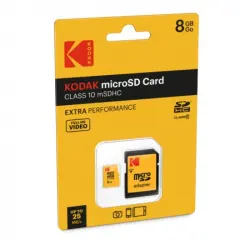 Kodak Extra Perfomance Tarjeta de Memoria Micro SDHC 8 GB Clase 10 con Adaptador